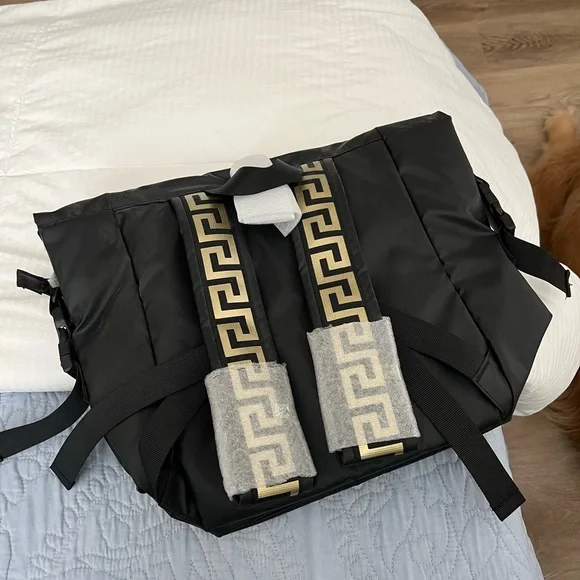 Versace Black Messenger Bag with Gold Accents - Picture 2 of 2